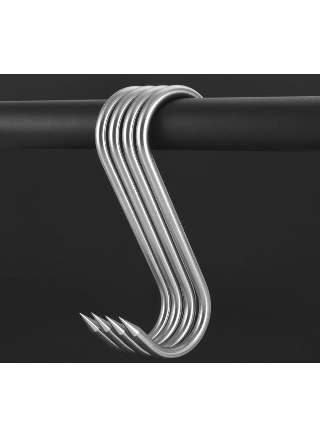 HONSHEN 8 Inch Meat Hook,8mm Heavy Duty S-Hooks Stainless Steel Meat Processing Butcher Hook (Meat Hooks 8inch8mm4p) - Image 2